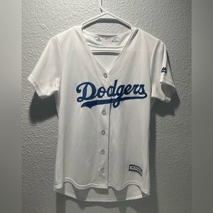 White Dodgers Jersey Majestic Women Size Small